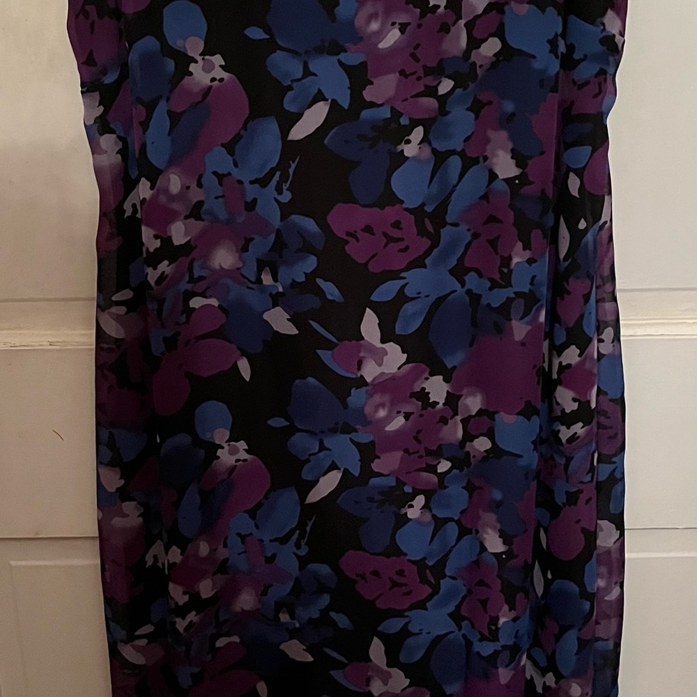 Chic Floral Maxi Dress in Purple and Blue